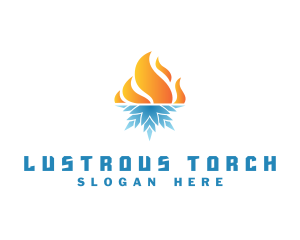 Snowflake Flame Thermal logo design