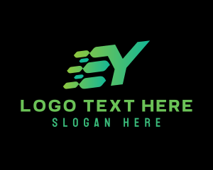 App - Green Speed Motion Letter Y logo design