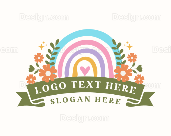 Cute Floral Rainbow Logo