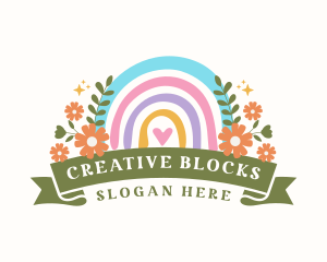 Cute Floral Rainbow logo design