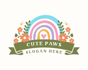 Cute Floral Rainbow logo design