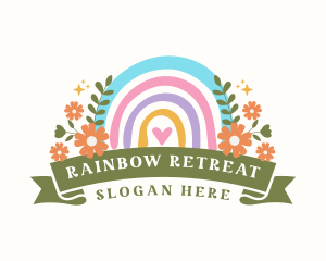 Cute Floral Rainbow logo design