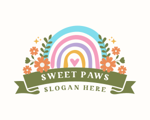 Cute Floral Rainbow logo design