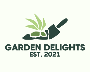 Green Garden Shovel logo design