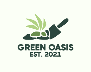 Green Garden Shovel logo design