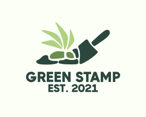 Green Garden Shovel logo design