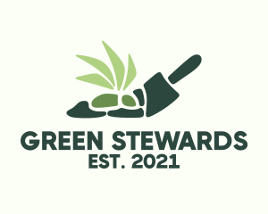 Green Garden Shovel logo design