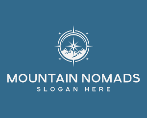 Mountain Trekking Compass logo design