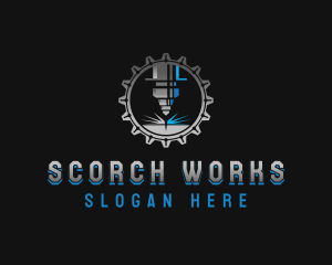 Cog Laser Steelworks logo design