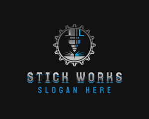 Cog Laser Steelworks logo design