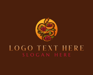 Rose Python Snake logo