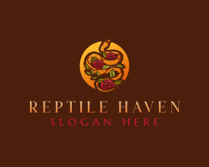 Rose Python Snake logo design