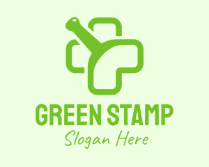 Green Pharmaceutical Cross logo design