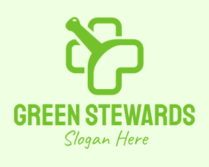 Green Pharmaceutical Cross logo design