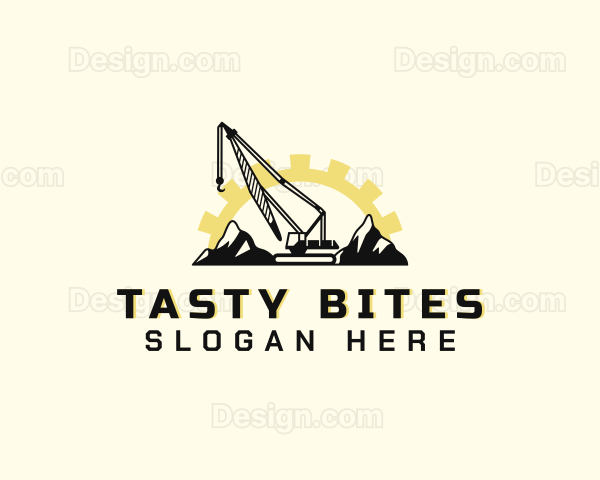 Mountain Construction Crane Logo