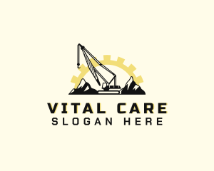 Mountain Construction Crane Logo
