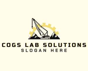 Mountain Construction Crane logo design