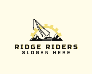 Mountain Construction Crane logo design