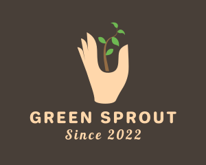 Garden Sprout Hand logo design