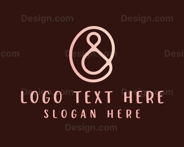 Pink Ampersand Lettering Logo