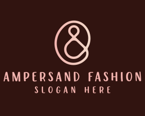 Pink Ampersand Lettering logo design