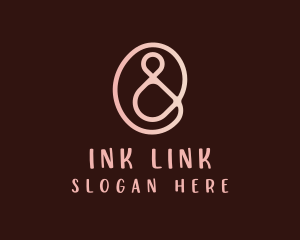 Pink Ampersand Lettering logo design