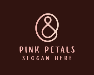 Pink Ampersand Lettering logo design