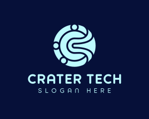 Abstract Tech Letter C logo design