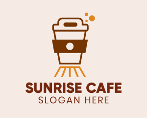 Coffee Cafe Train logo design