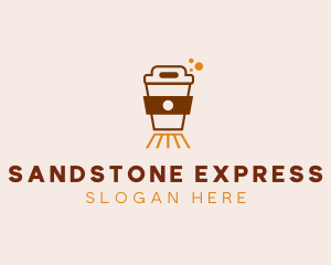 Coffee Cafe Train logo design