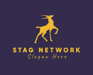 Gold Wild Stag logo design