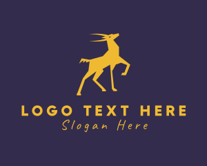 Hunt - Gold Wild Stag logo design