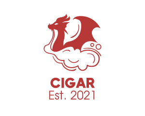 Red Smoking Dragon  logo design