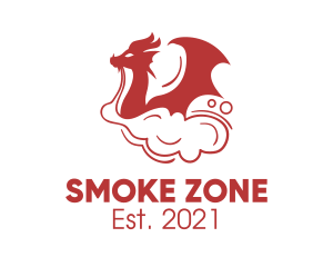 Red Smoking Dragon  logo design