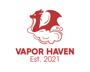 Red Smoking Dragon  logo design