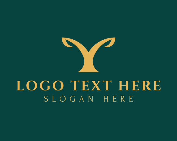 Golden Plant Letter Y logo