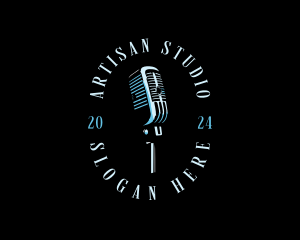 Microphone Radio Studio logo design