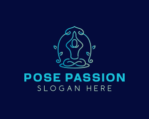 Yoga Meditation Pose logo design