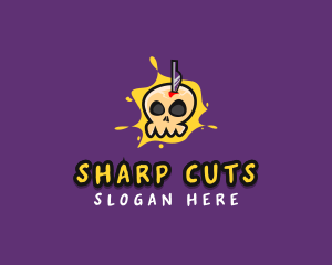 Knife Skull Graffiti  logo design