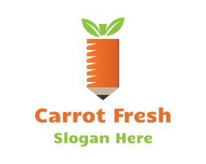 Vegetable Carrot Pencil logo design