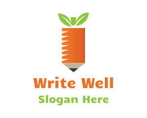 Vegetable Carrot Pencil logo