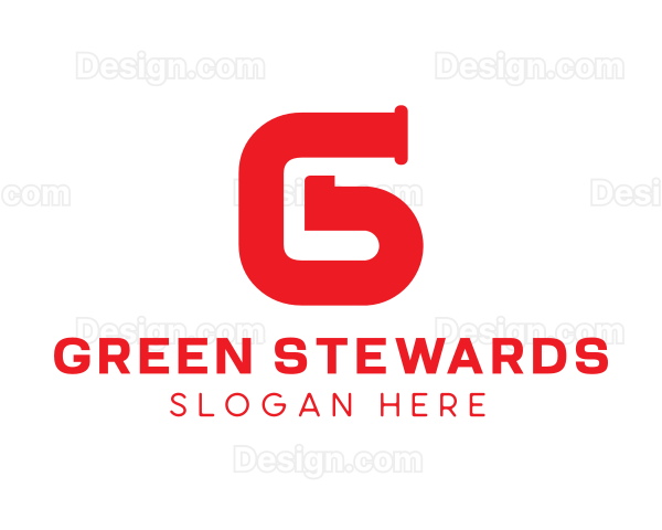 Red Pipe Letter G Logo