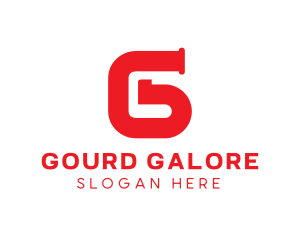 Red Pipe Letter G logo design