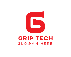 Red Pipe Letter G logo design