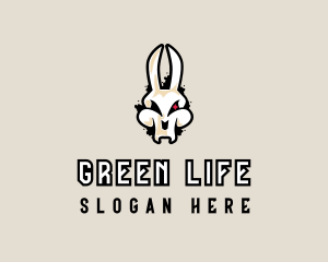 Graffiti Skeleton Gaming Rabbit logo design