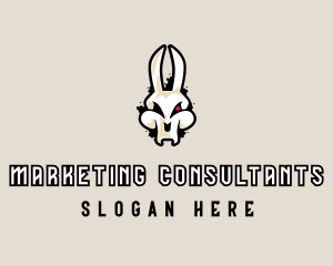 Graffiti Skeleton Gaming Rabbit logo design