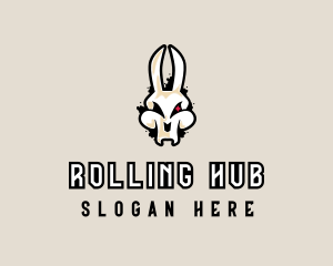 Graffiti Skeleton Gaming Rabbit logo design