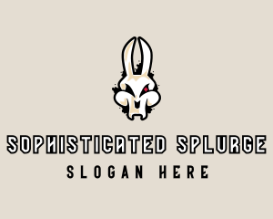 Graffiti Skeleton Gaming Rabbit logo design