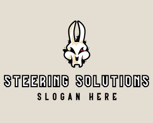 Graffiti Skeleton Gaming Rabbit logo design