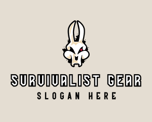 Graffiti Skeleton Gaming Rabbit logo design